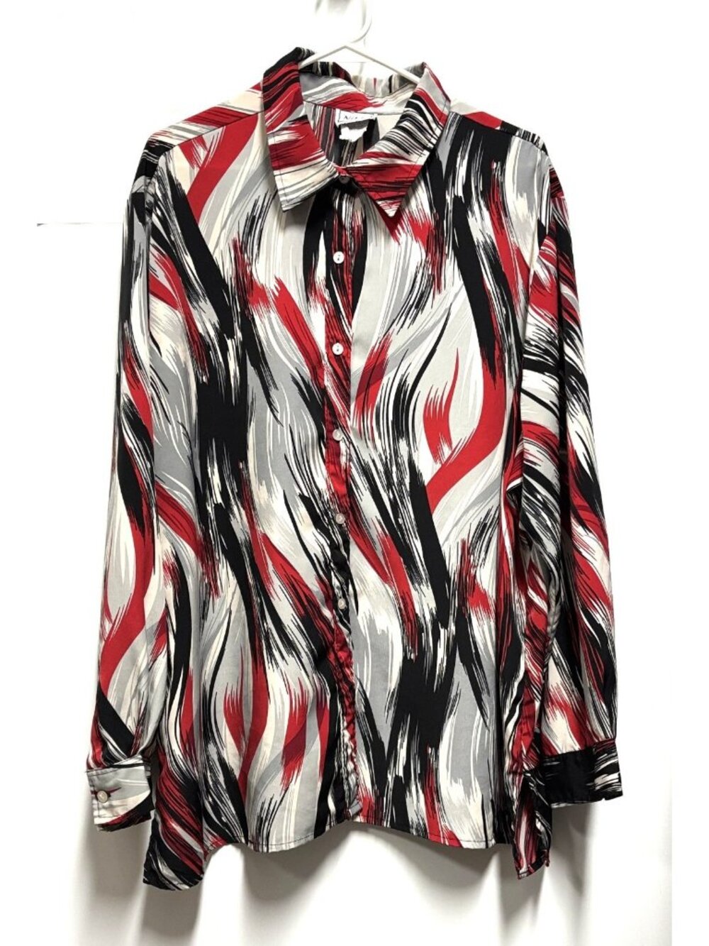 Nikki Women's Plus Size 26W Shirt Blouse Red Black Grey